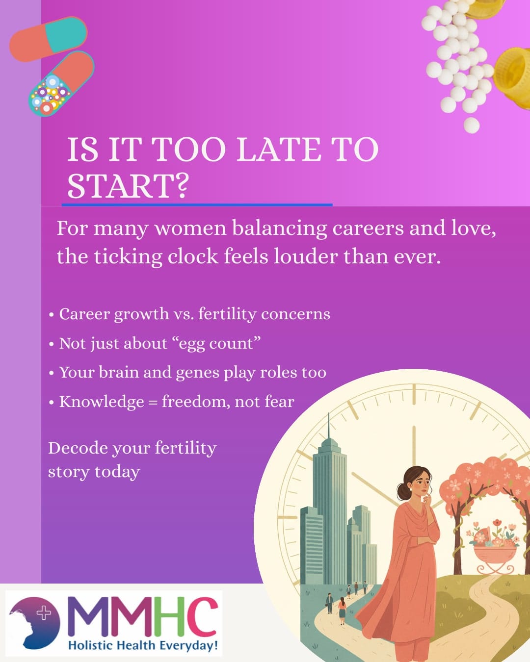 "Modern woman balances career, love, and fertility concerns"