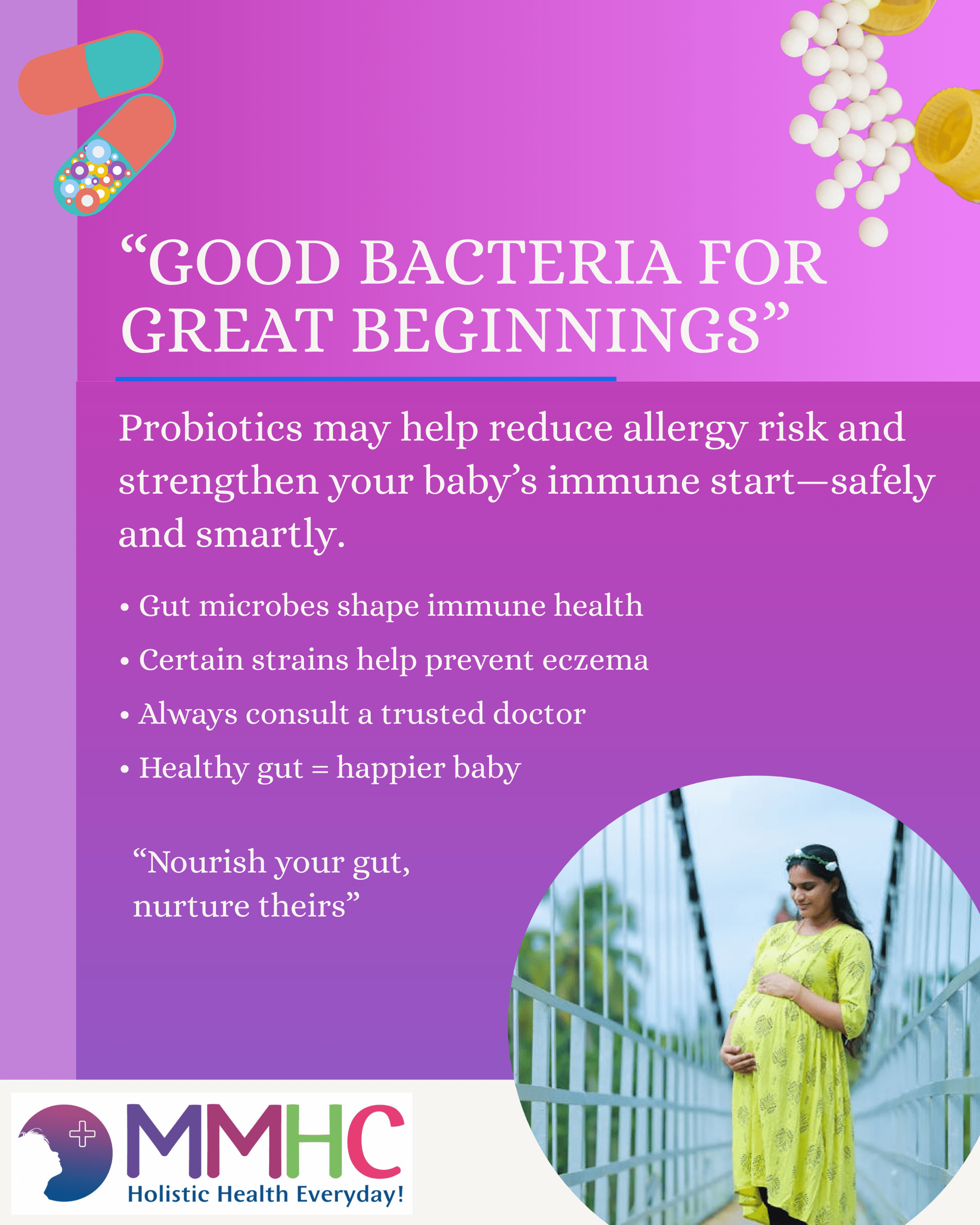 “Pregnant woman eating probiotic yogurt health”