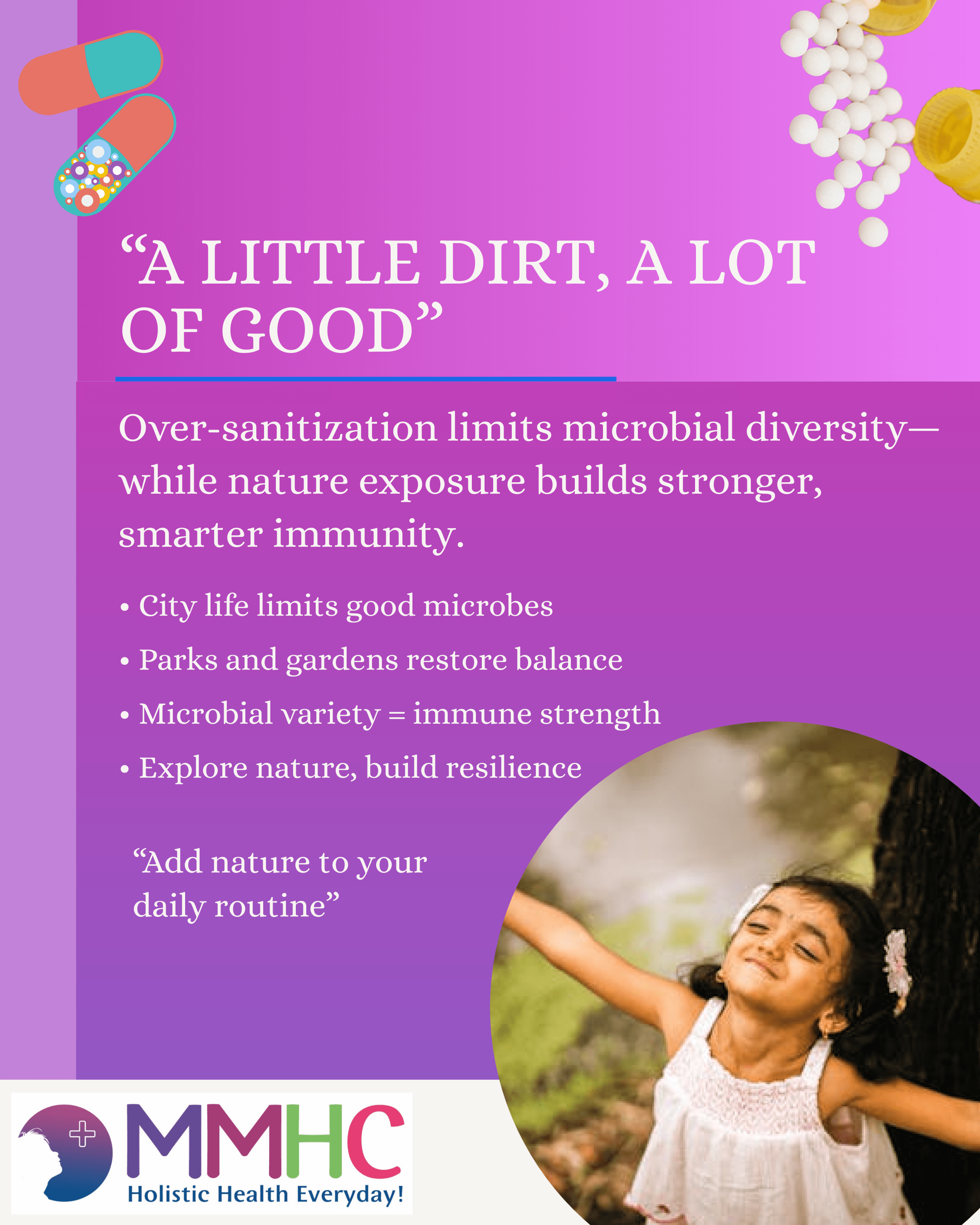 “Family walking barefoot park microbial balance joy”