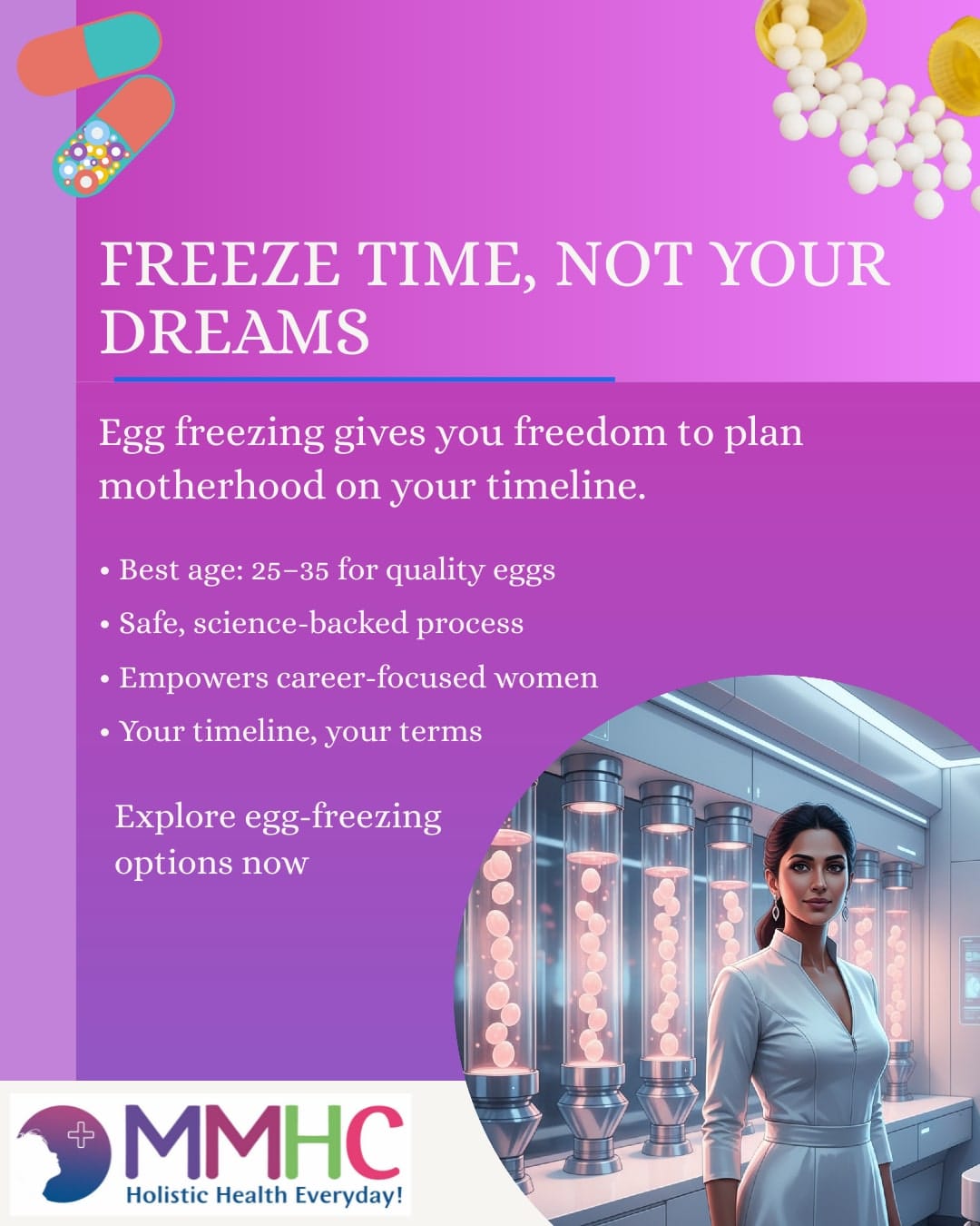 "Egg freezing preserves fertility for women delaying motherhood"